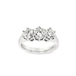 Pre Owned 18ct White Gold Diamond Trilogy Ring 1.5ct ZU220